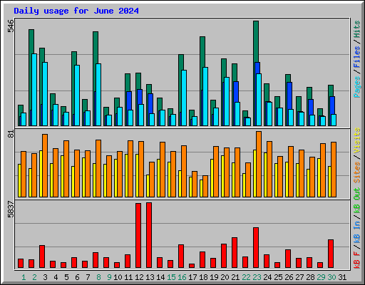 Daily usage for June 2024