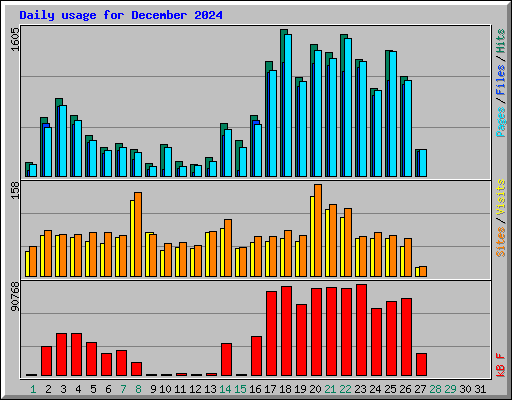 Daily usage for December 2024