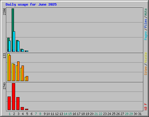 Daily usage for June 2025