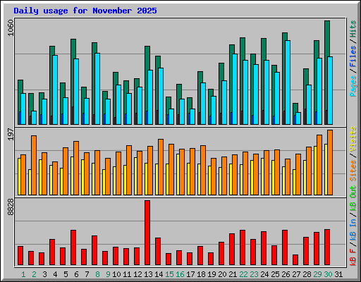 Daily usage for November 2025