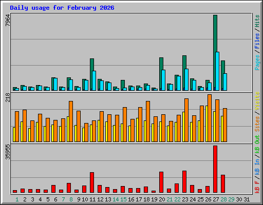 Daily usage for February 2026