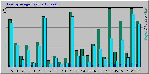 Hourly usage for July 2025