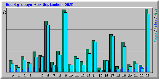 Hourly usage for September 2025