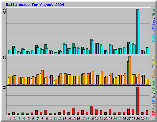 Daily usage for August 2024