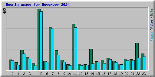 Hourly usage for November 2024