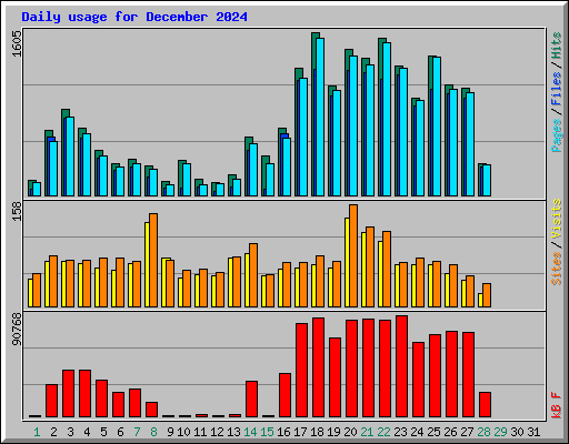 Daily usage for December 2024